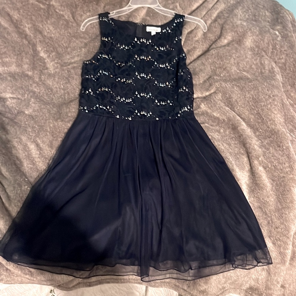 Speechless juniors sleeveless fit + flare dress. Navy - size 11